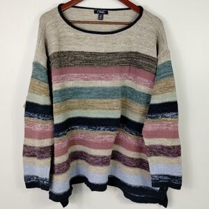 Chaps Women's Sweater Size 3X Tan Brown Southwest Aztec Cowgirl Fall Boho